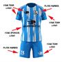 Picture of Lot of 15 Unisex Soccer Apparel (Jersey and Shorts) Custom Made for You in Any Ten Sizes with Numbers and Logo. Style 127.