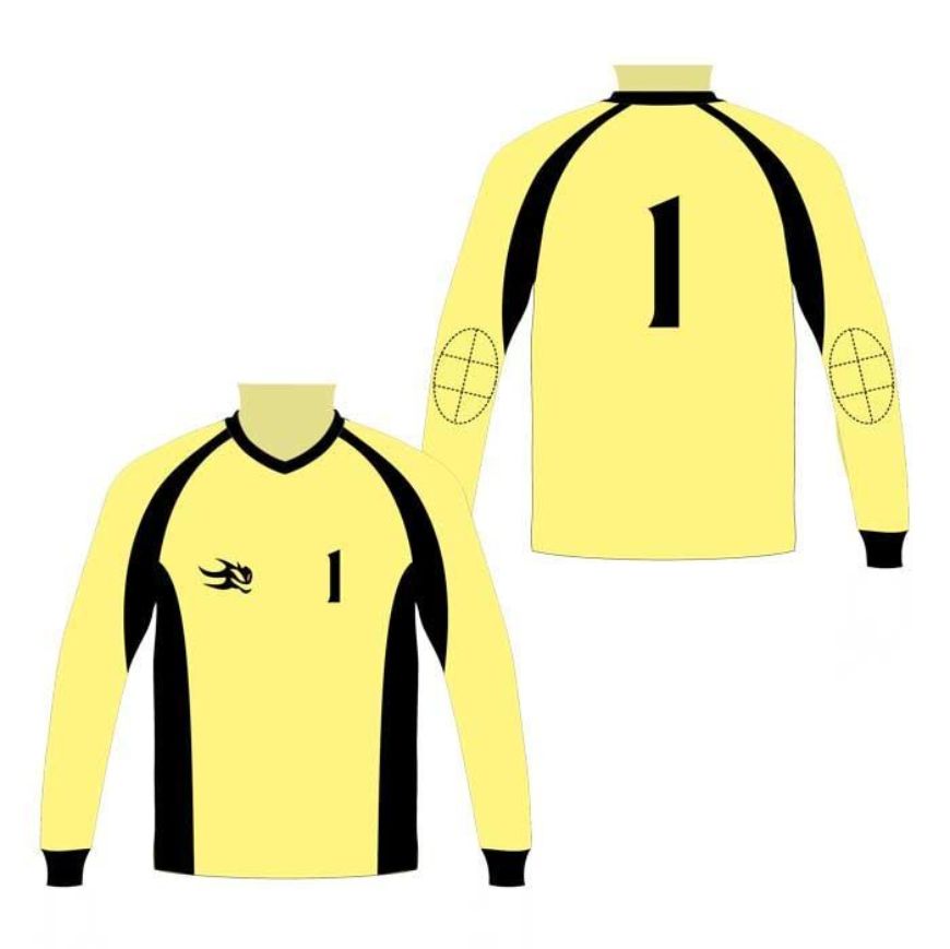 Picture of Goalie Jersey with Padded Elbows, Lightweight Fabric, US Standard Size & Full Sleeves Unisex Soccer Shirt