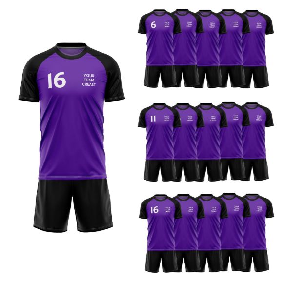 Picture of Lot of 15 Unisex Soccer Apparel (Jersey and Shorts) Custom Made for You in Any Ten Sizes with Numbers and Logo. Style 218