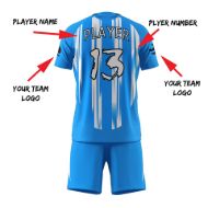 Picture of Lot of 15 Unisex Soccer Apparel (Jersey and Shorts) Custom Made for You in Any Ten Sizes with Numbers and Logo. Style 127.